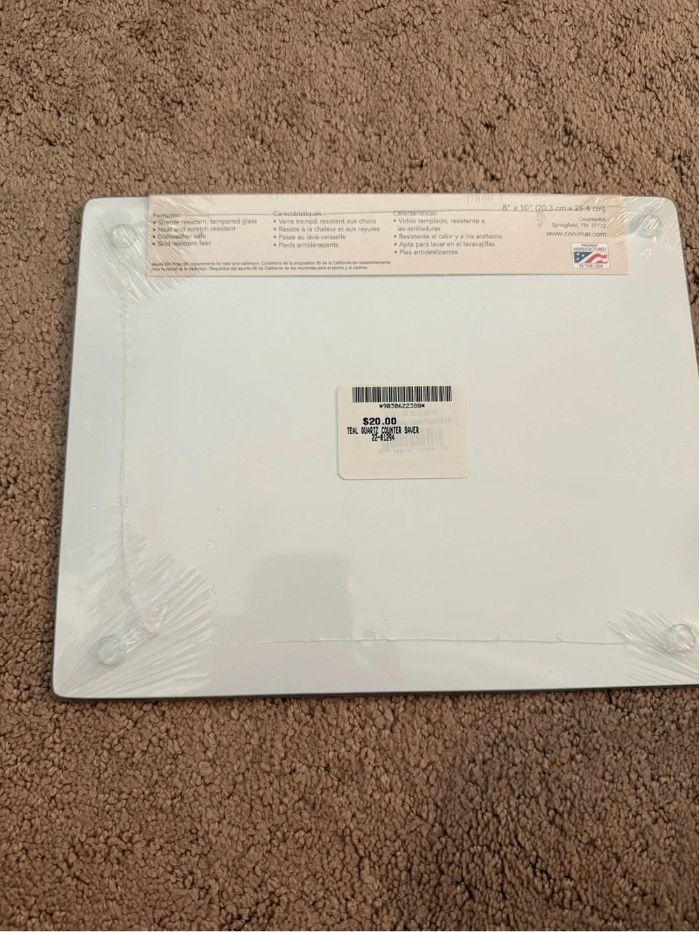 NWT CounterArt | Blue Marble Glass Counter Saver